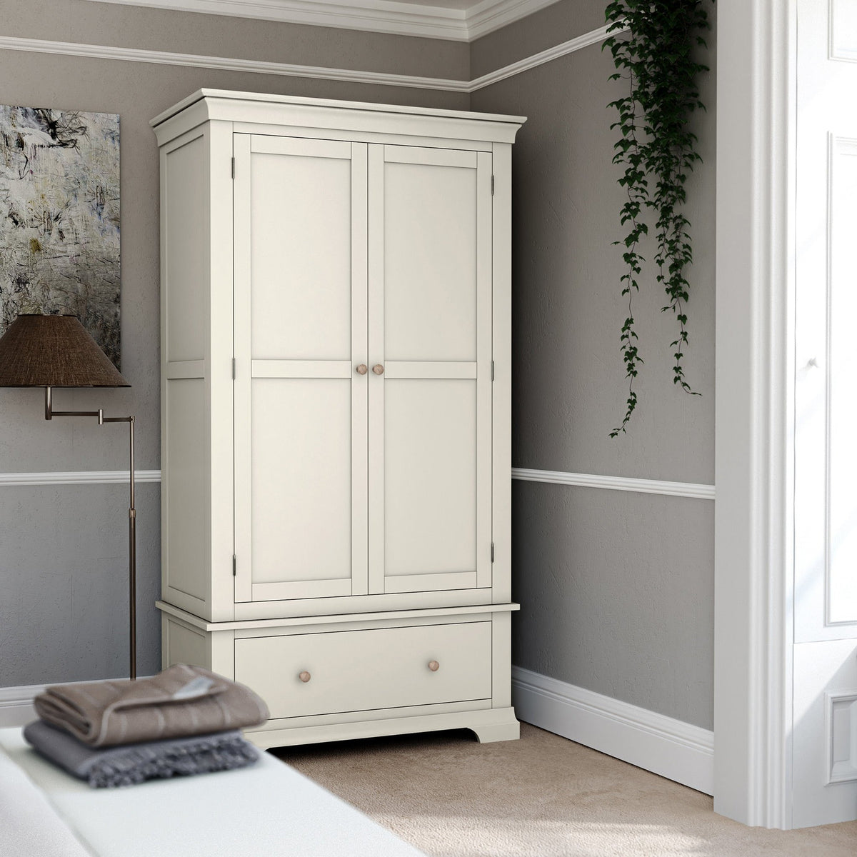 Colette Cream Double Wardrobe Drawer from Roseland Furniture
