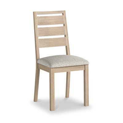 Trelan Washed Oak Boucle Slatted Back Dining Chair