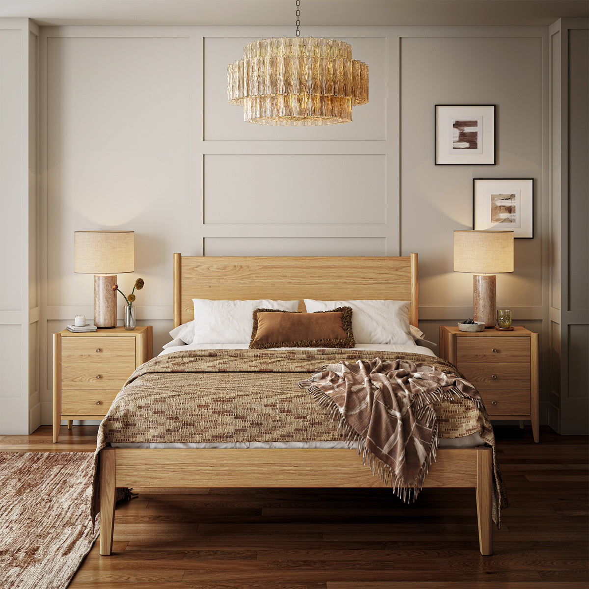 Cavell Oak Natural Bed Frame Lifestyle