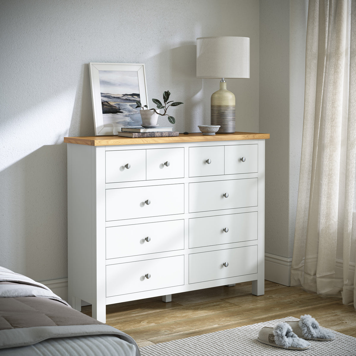 Farrow-4-over-6-drawer-chest-white from Roseland Furniture
