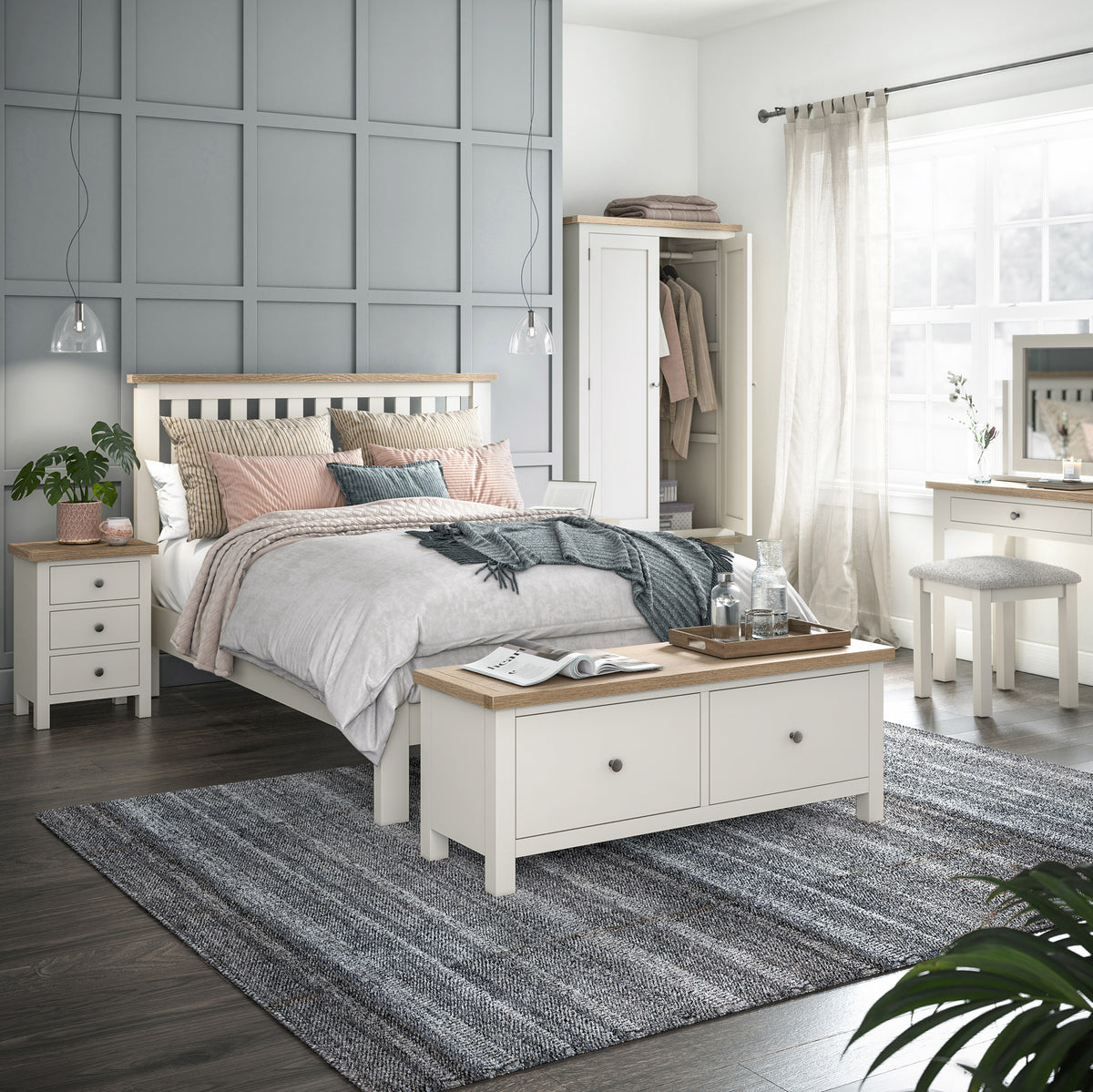 Trelan Bedframe Double Coconut from Roseland Furniture