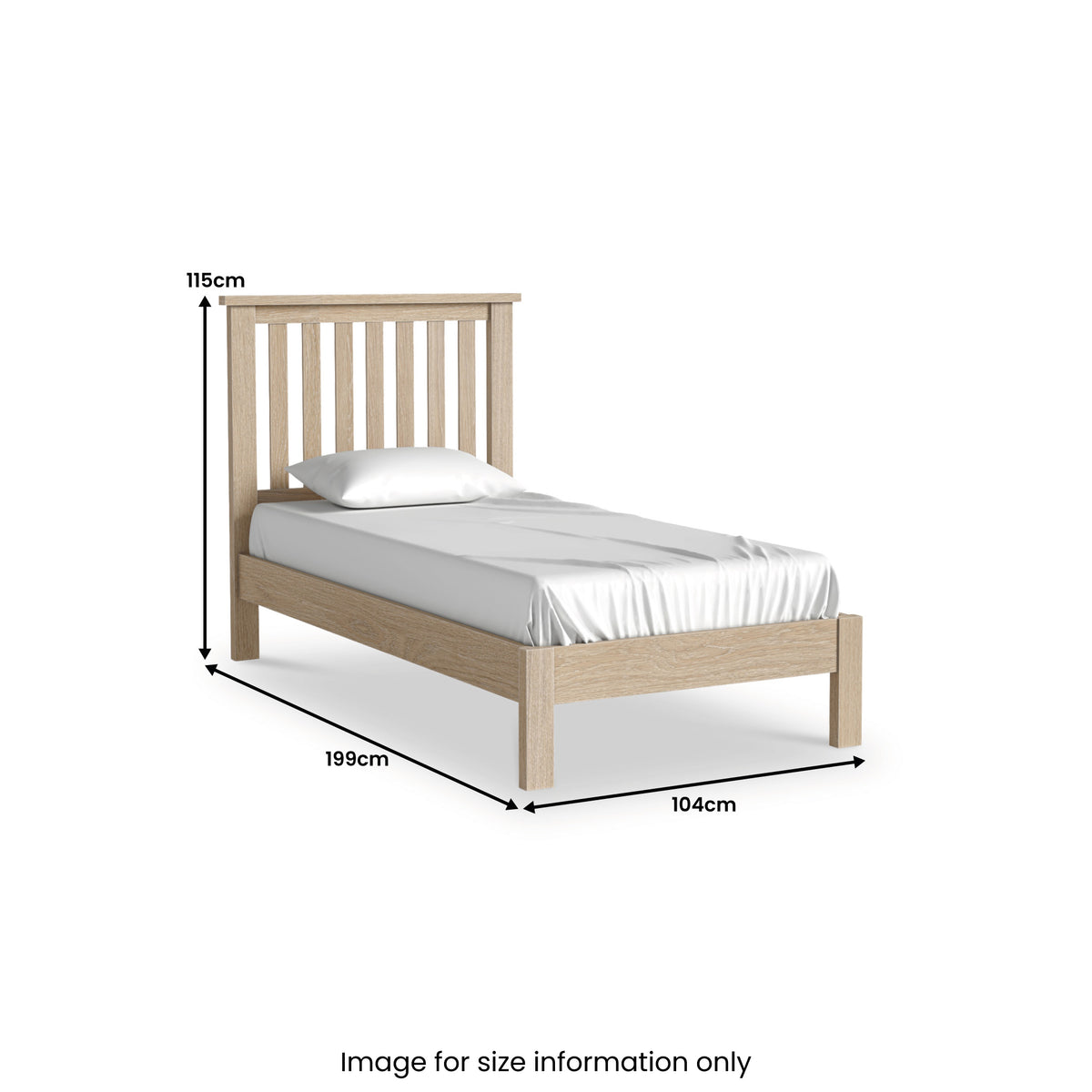 Trelan Washed Oak Bed Frame Single from Roseland Furniture