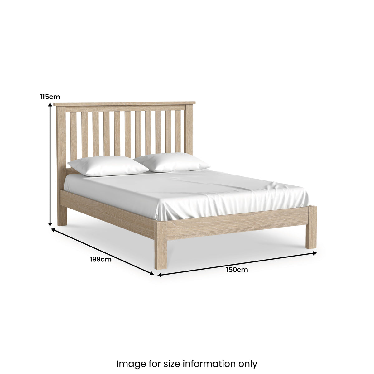 Trelan Washed Oak Bed Frame from Roseland Furniture