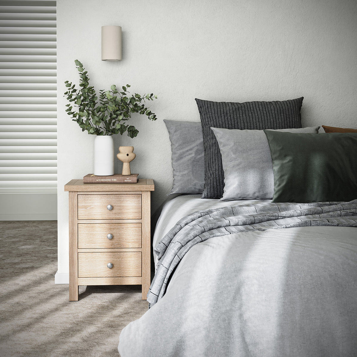 Farrow-oak-xl-3-drawer-bedside from Roseland Furniture