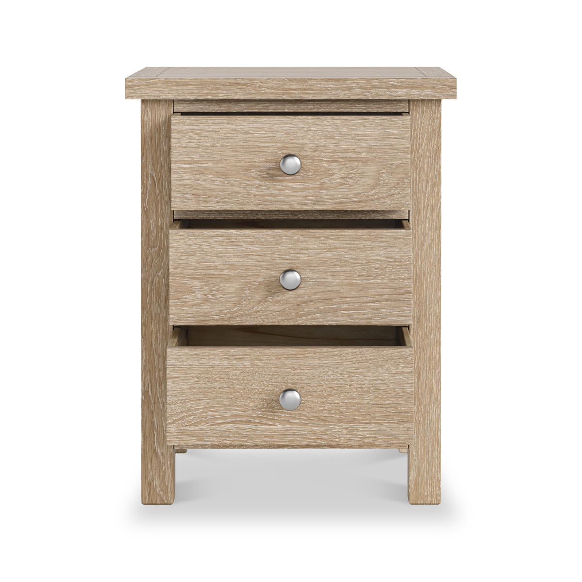 Farrow-oak-xl-3-drawer-bedside from Roseland Furniture