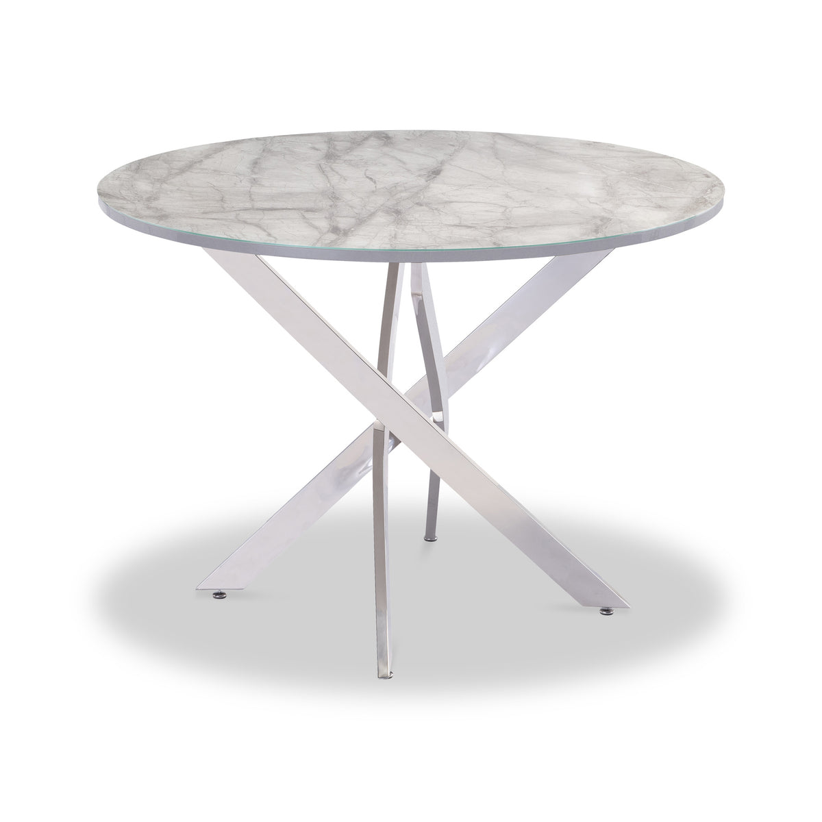 Seth White and Grey Round Dining Table from Roseland