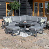 Amalfi Grey Small Corner Dining with Square Rising Table