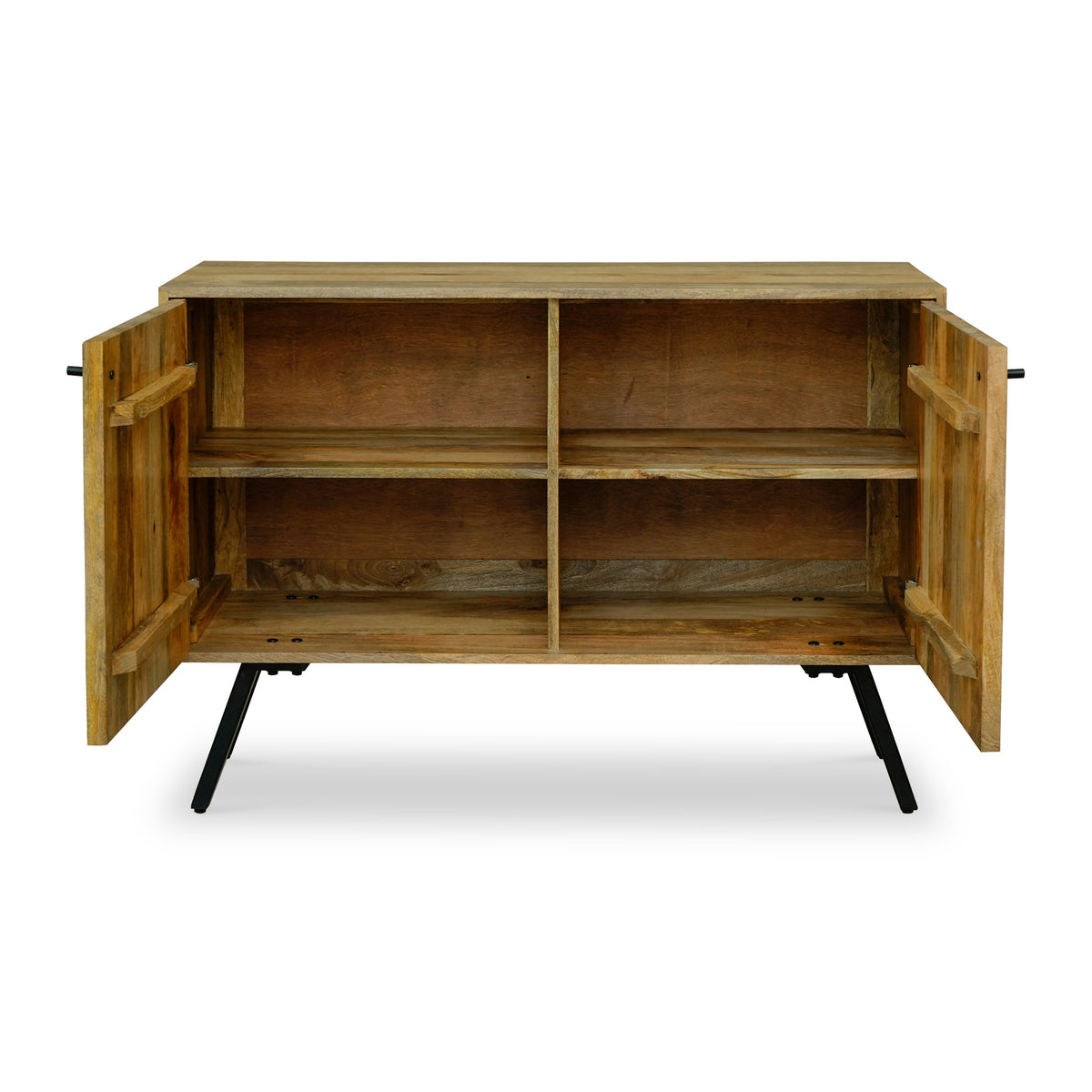 Maddox Grooved Mango Wood 2 Door Sideboard Cabinet