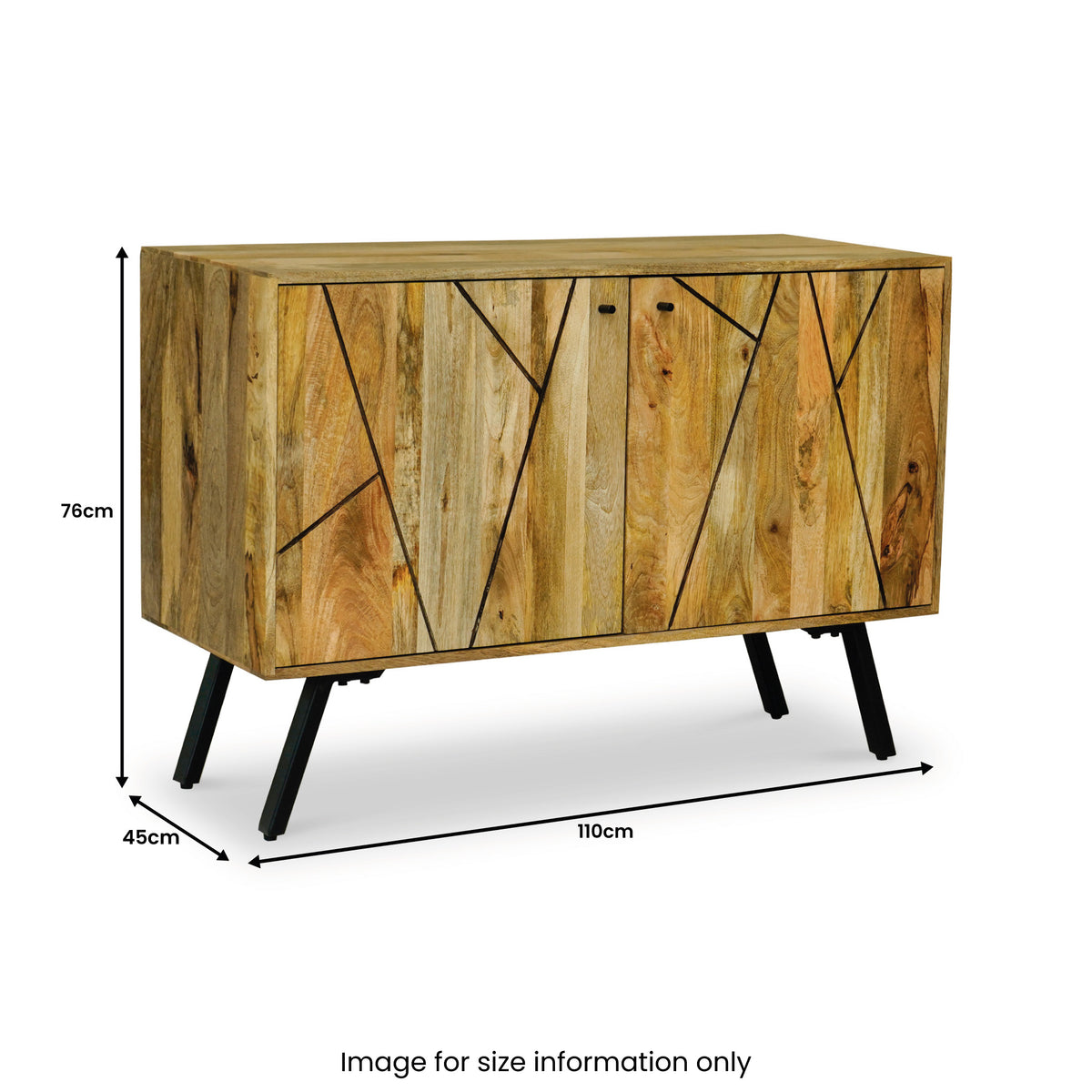 Maddox Grooved Mango Wood 2 Door Sideboard Cabinet