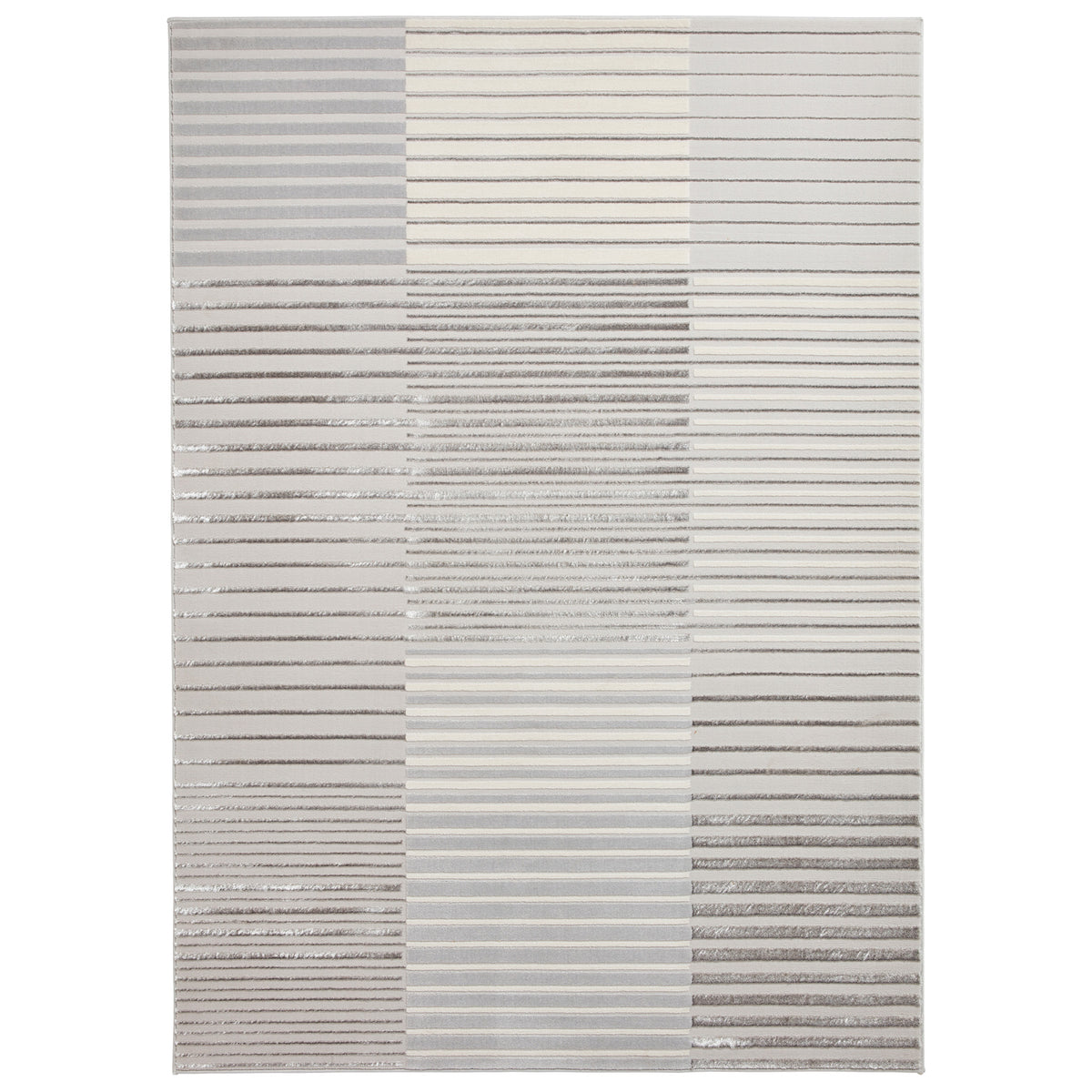 Aldrin Grey Striped Patterned Rug