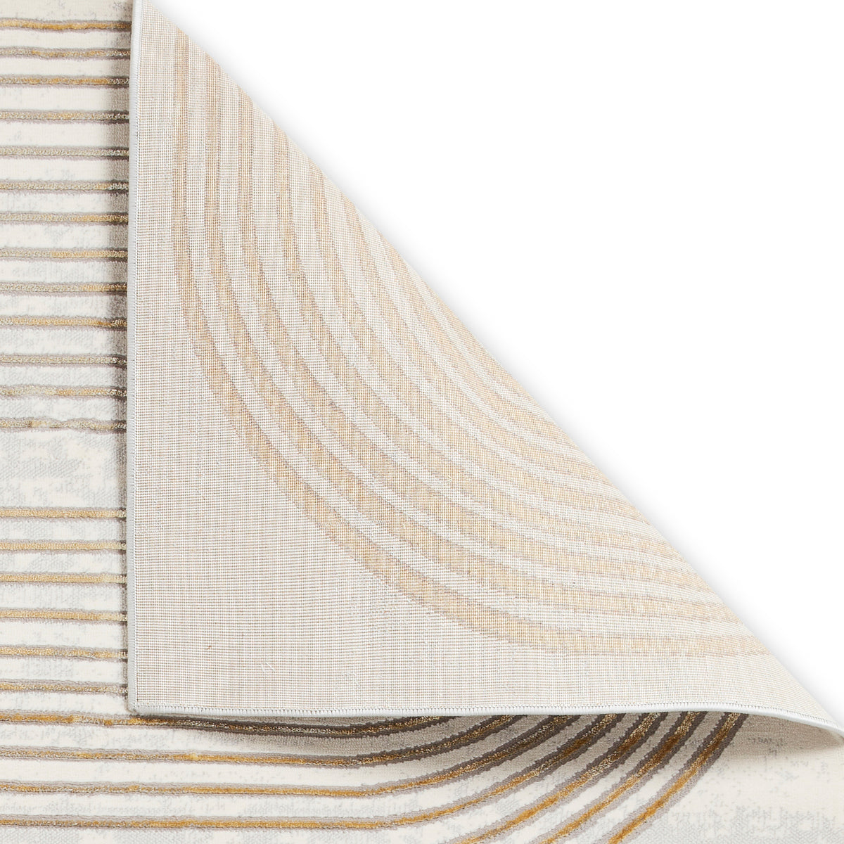 Aldrin Grey Gold Swirl Patterned Rug