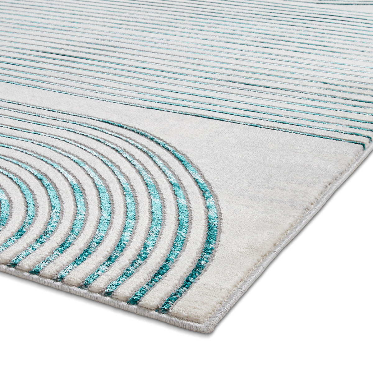 Aldrin Grey Green Swirl Patterned Rug