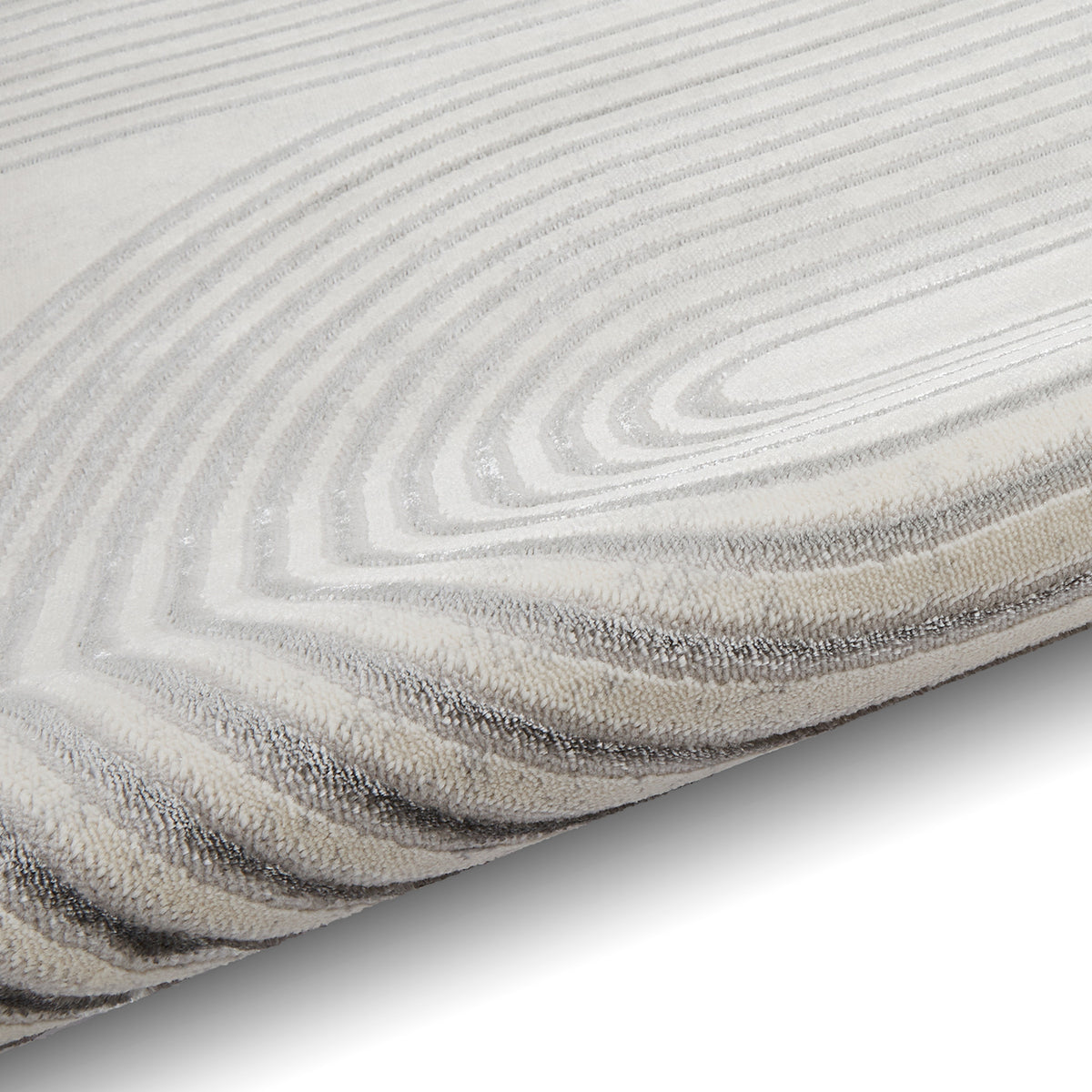 Aldrin Grey Ivory Swirl Patterned Rug