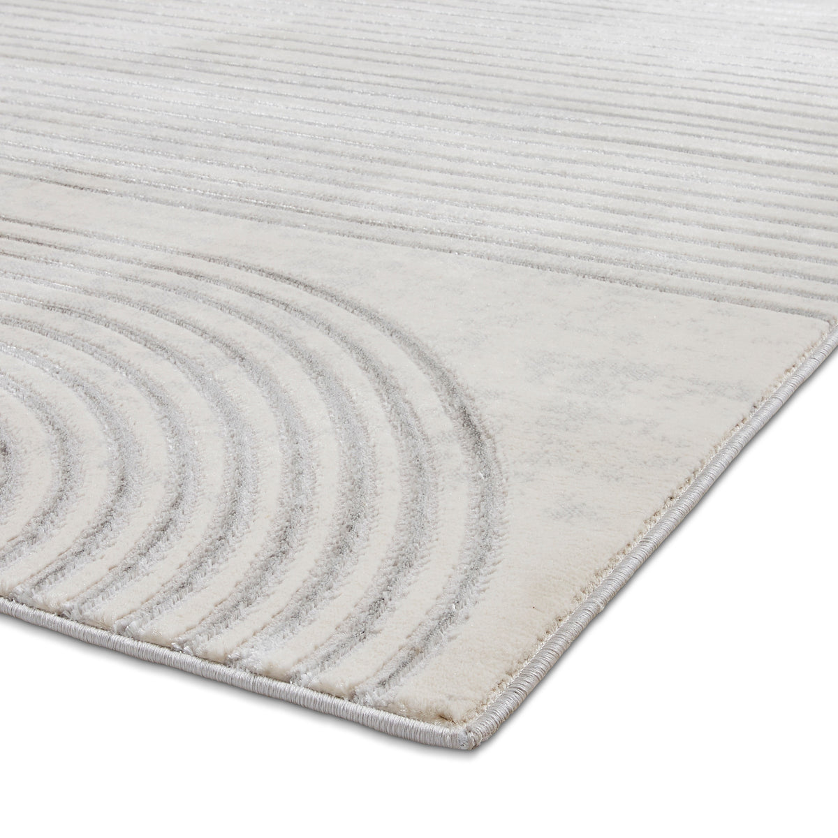 Aldrin Grey Ivory Swirl Patterned Rug