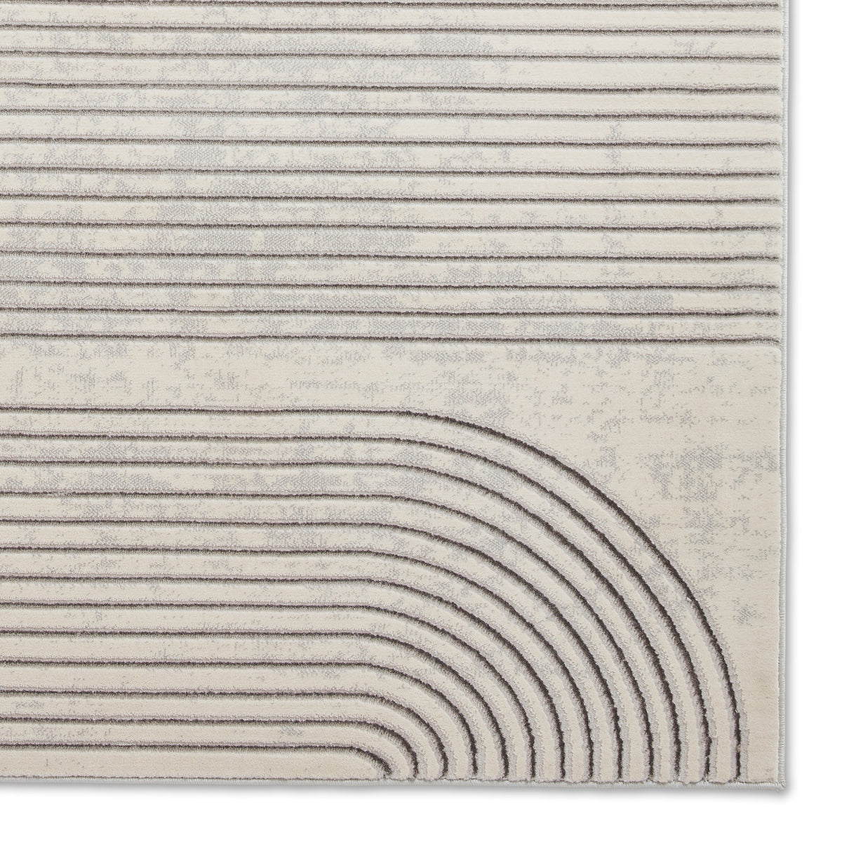 Aldrin Grey Ivory Swirl Patterned Rug