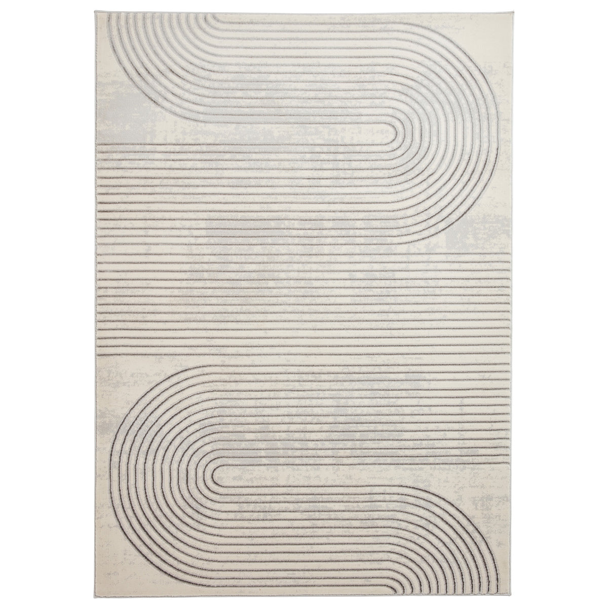 Aldrin Grey Ivory Swirl Patterned Rug from Roseland furniture