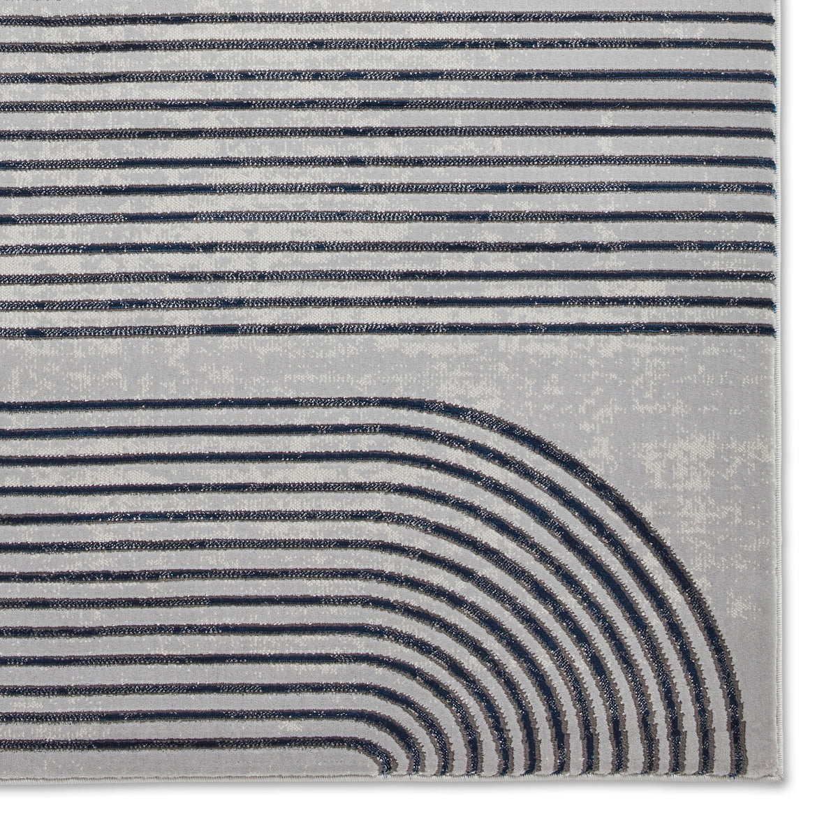 Aldrin Grey Navy Swirl Patterned Rug