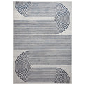 Aldrin Grey Navy Swirl Patterned Rug from Roseland furniture