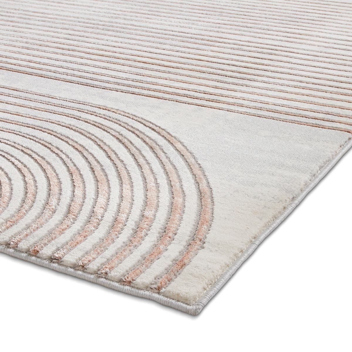 Aldrin Grey Rose Swirl Patterned Rug