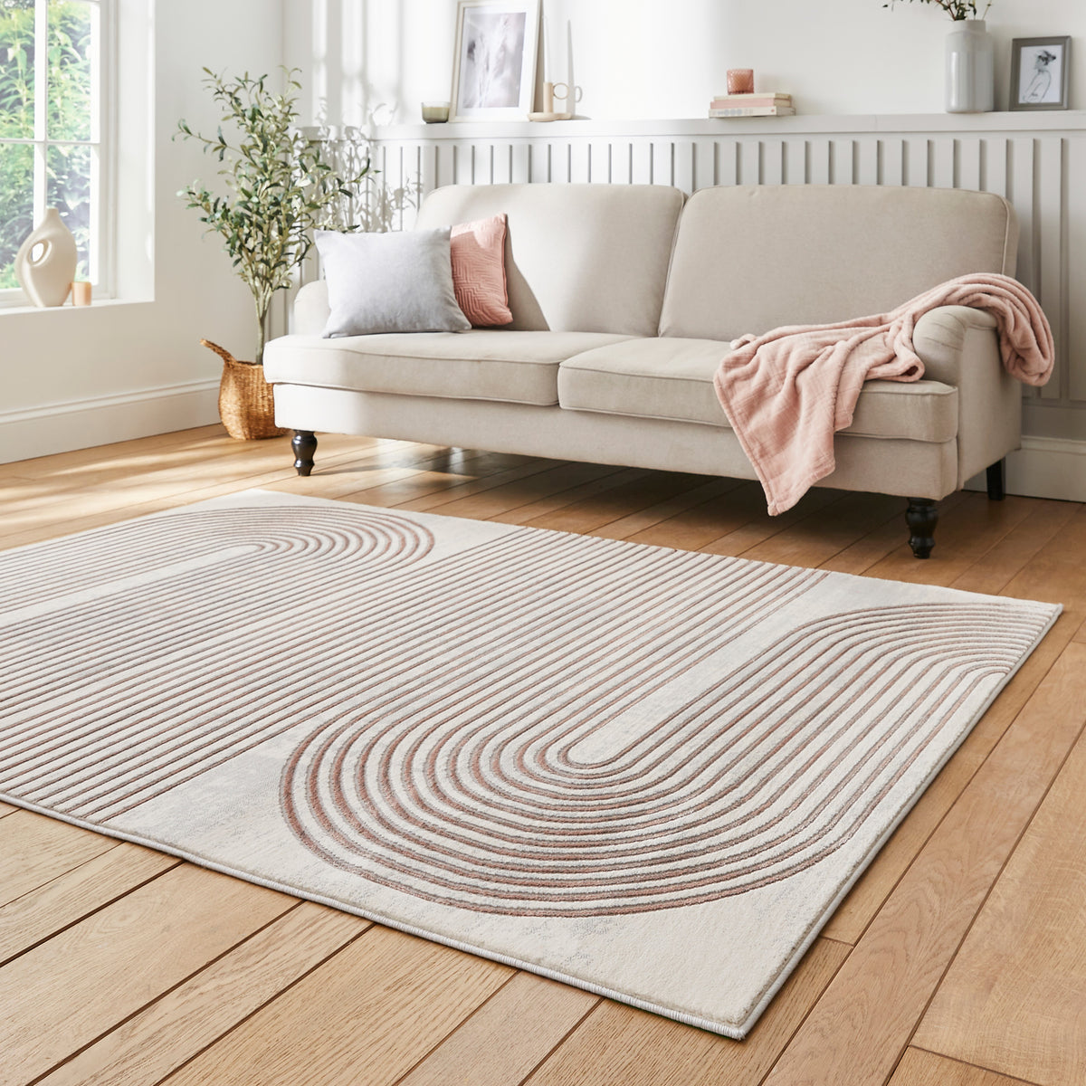 Aldrin Grey Rose Swirl Patterned Rug for bedroom