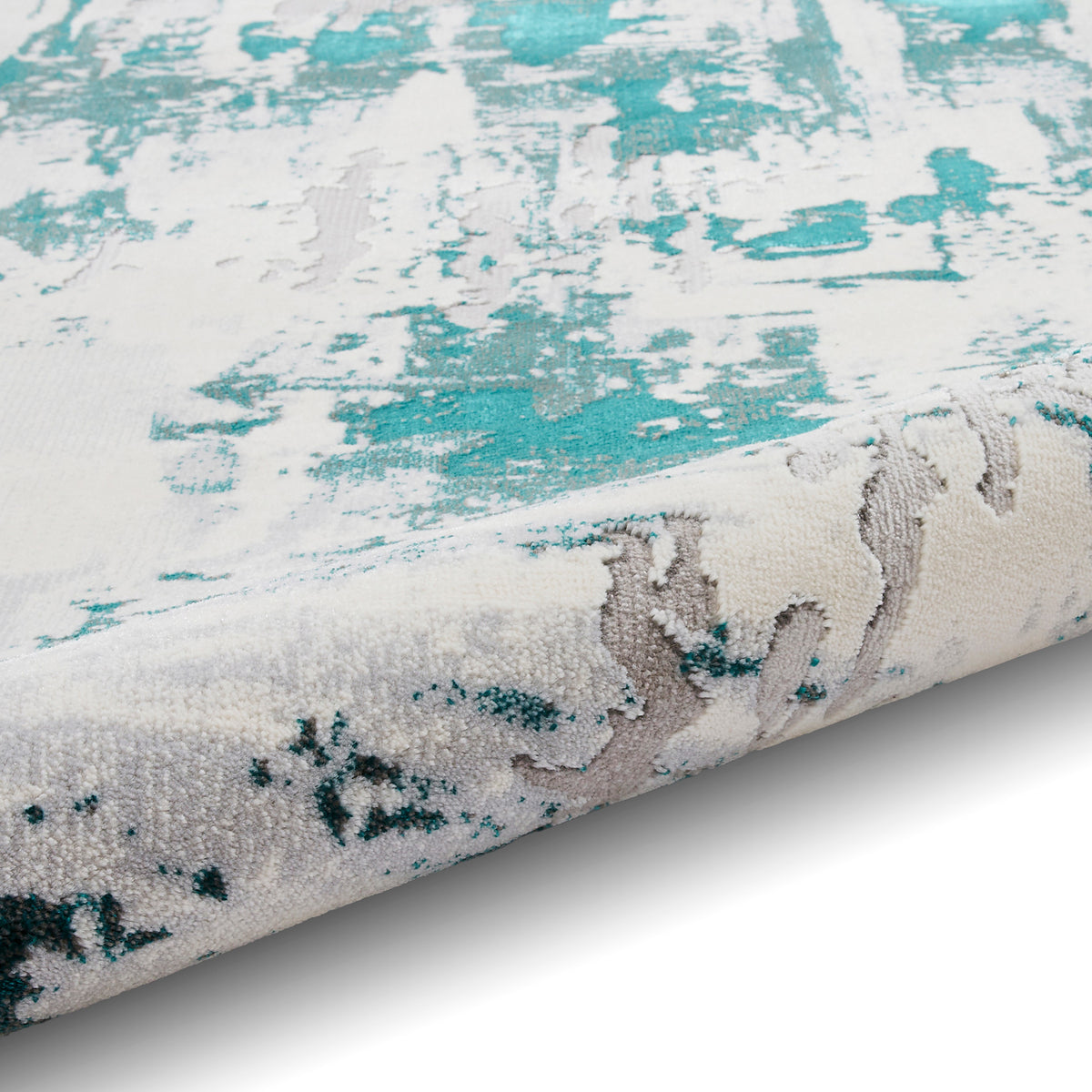 Aldrin Grey Green Distressed Patterned Rug