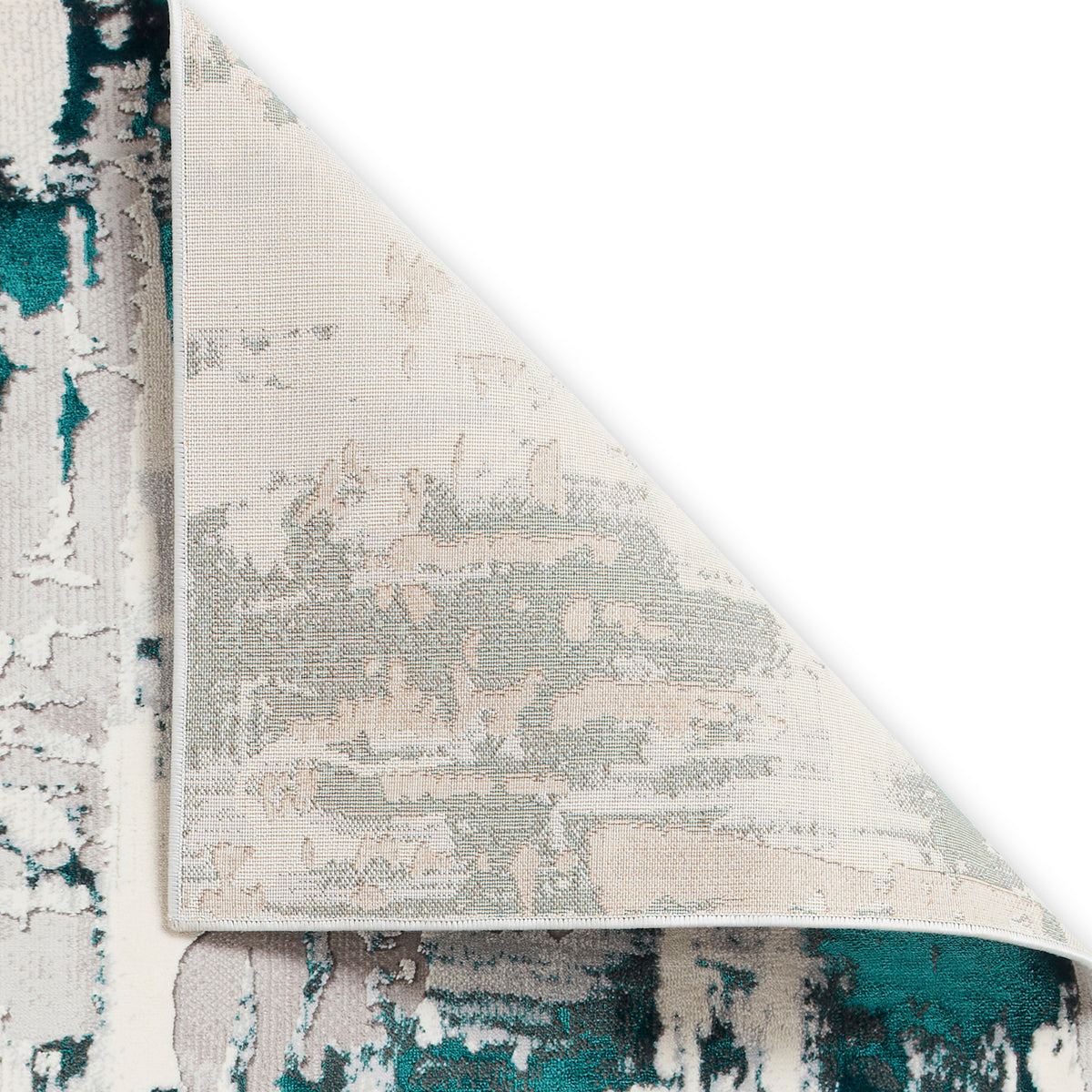 Aldrin Grey Green Distressed Patterned Rug