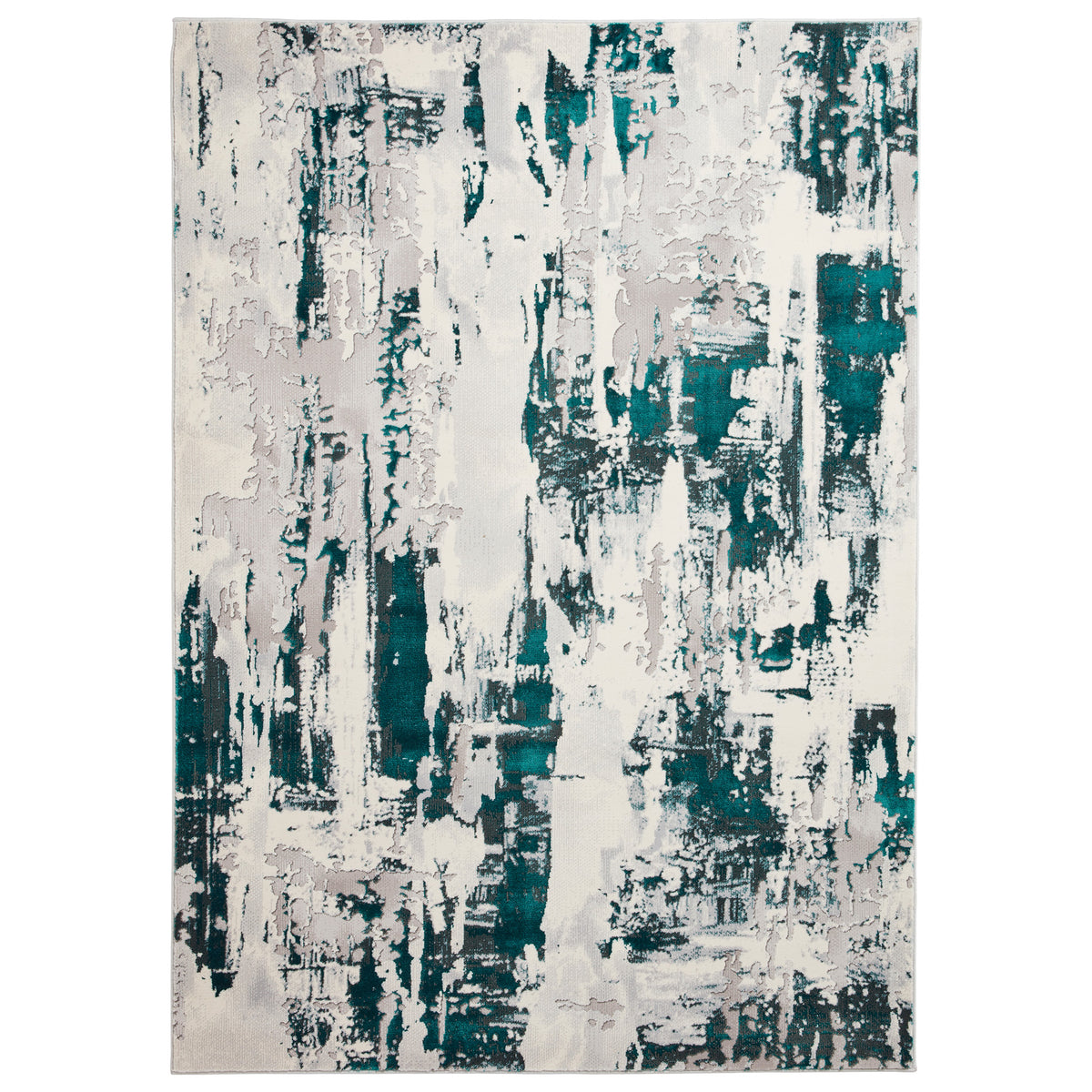 Aldrin Grey Green Distressed Patterned Rug from Roseland Furniture