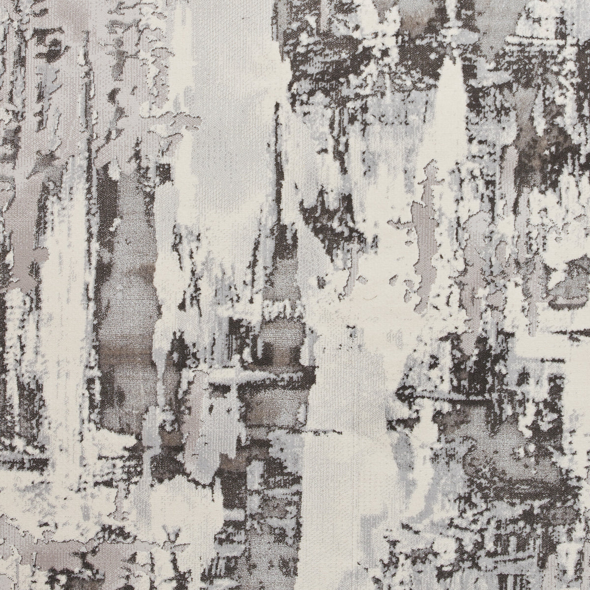 Aldrin Grey Ivory Distressed Patterned Rug