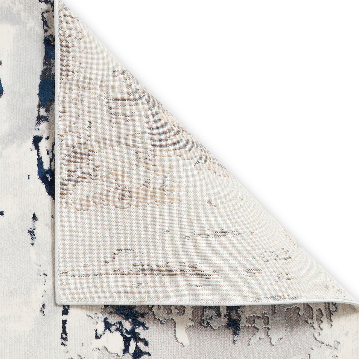 Aldrin Grey Navy Distressed Patterned Rug