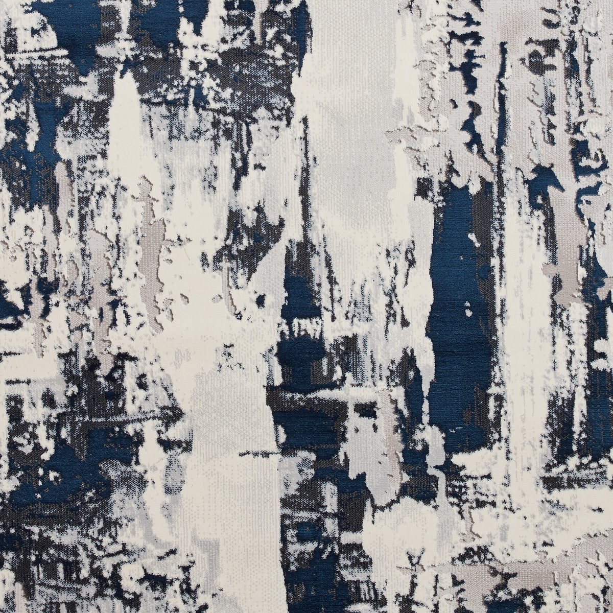 Aldrin Grey Navy Distressed Patterned Rug