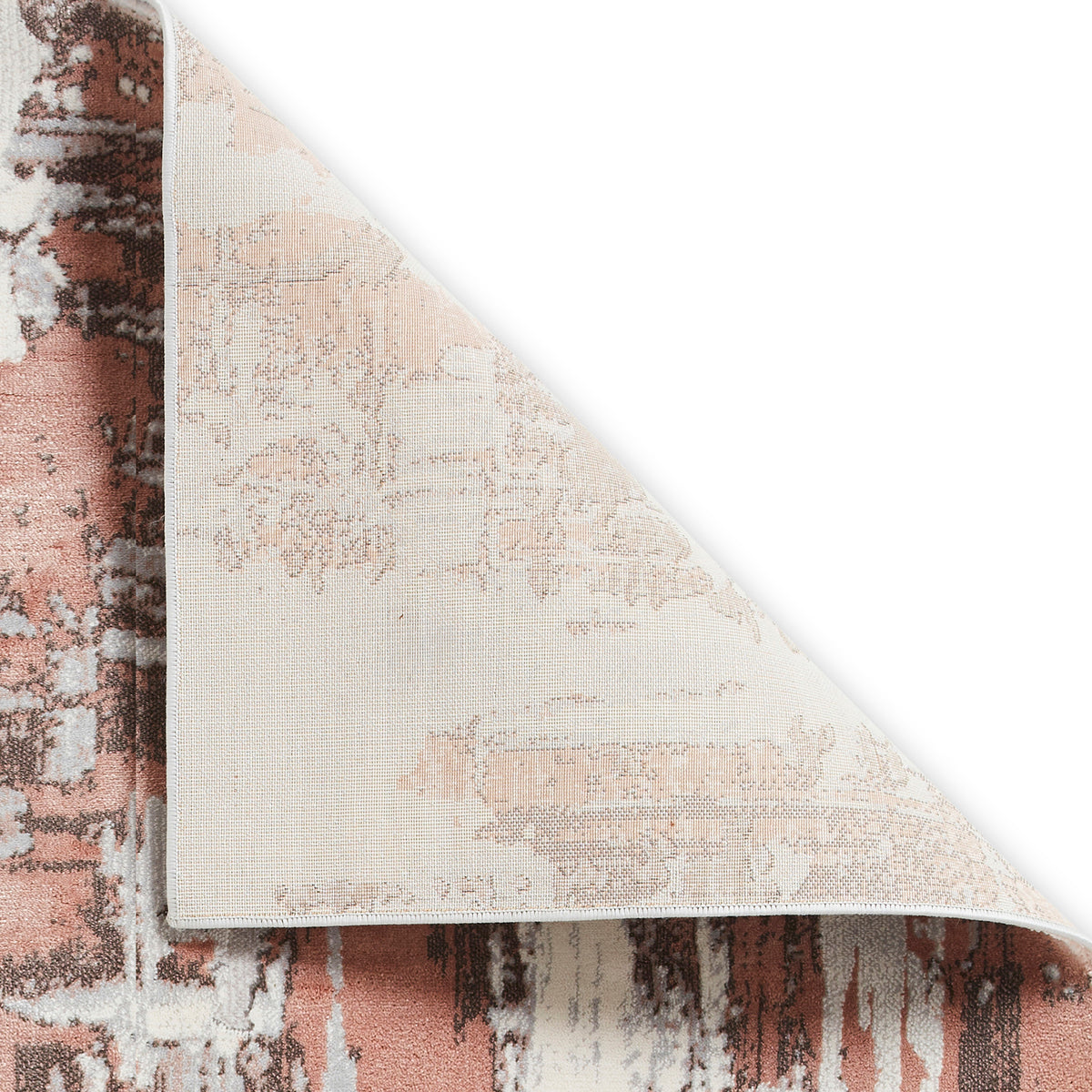 Aldrin Grey Rose Distressed Patterned Rug