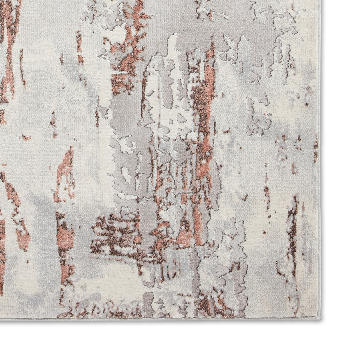 Aldrin Grey Rose Distressed Patterned Rug