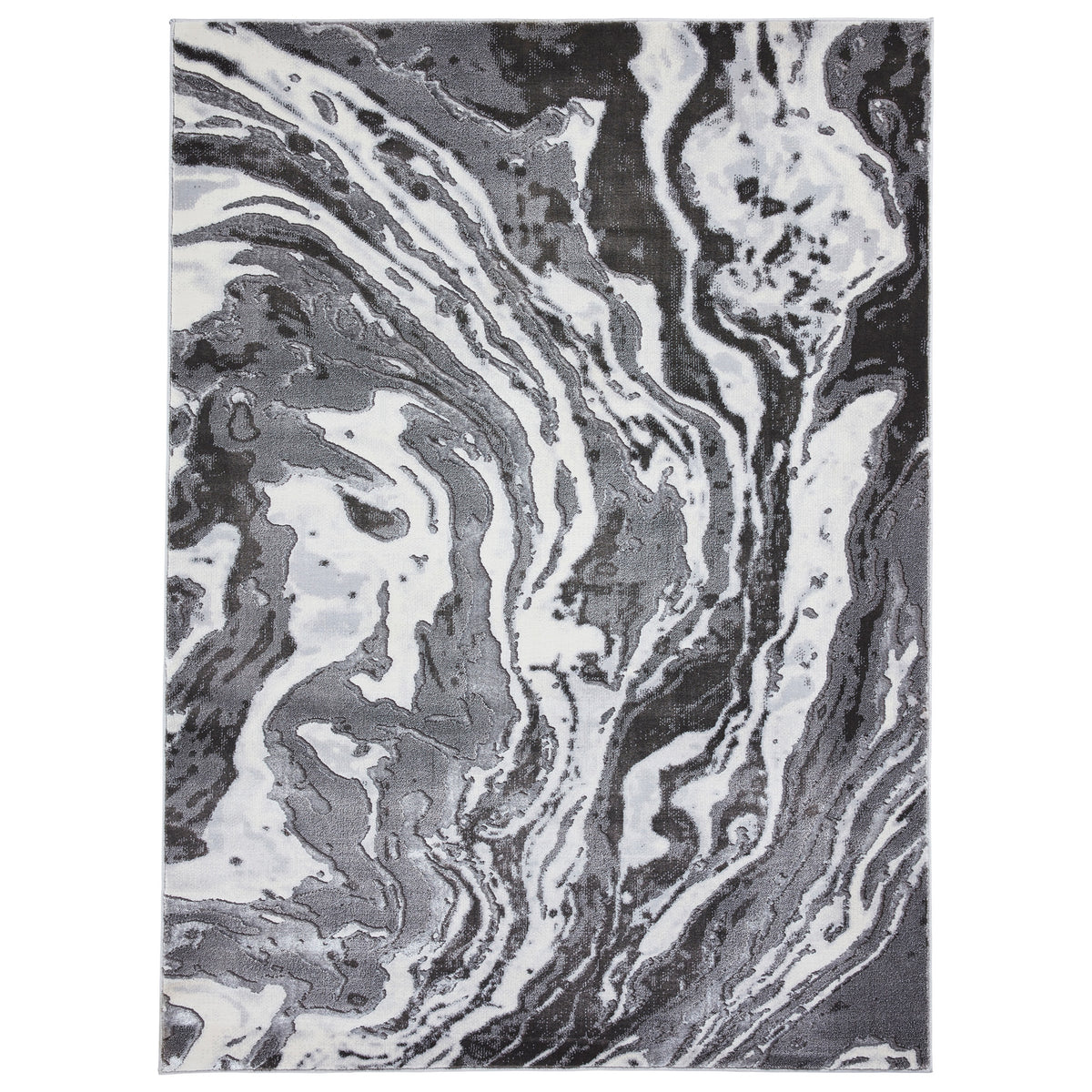 Aldrin Grey Marble Swirl Rug from Roseland Furniture
