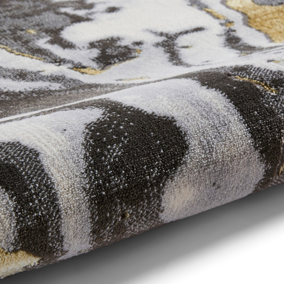 Aldrin Grey gold Marble Swirl Rug