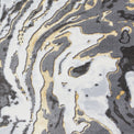 Aldrin Grey gold Marble Swirl Rug