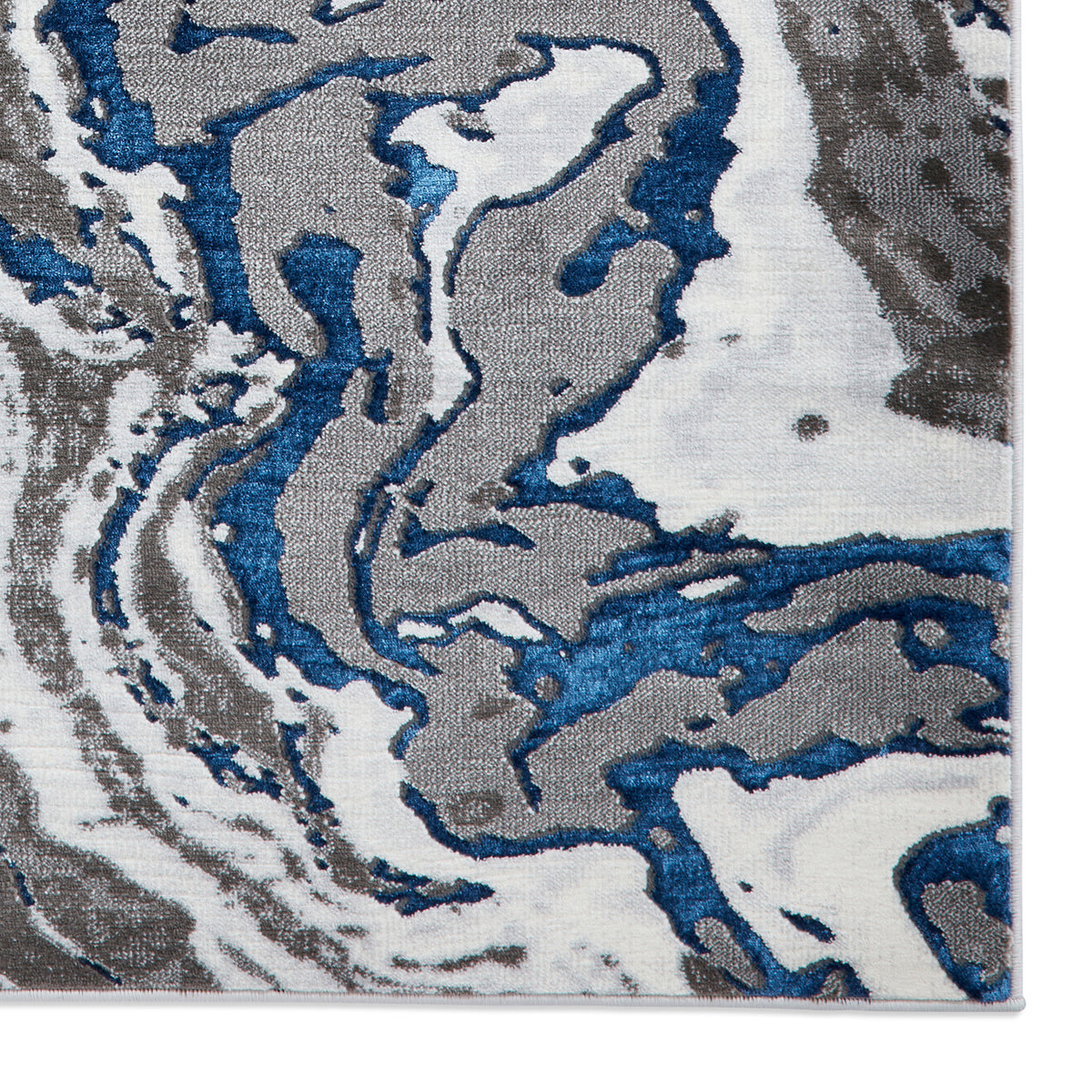 Aldrin Grey Navy Marble Swirl Rug