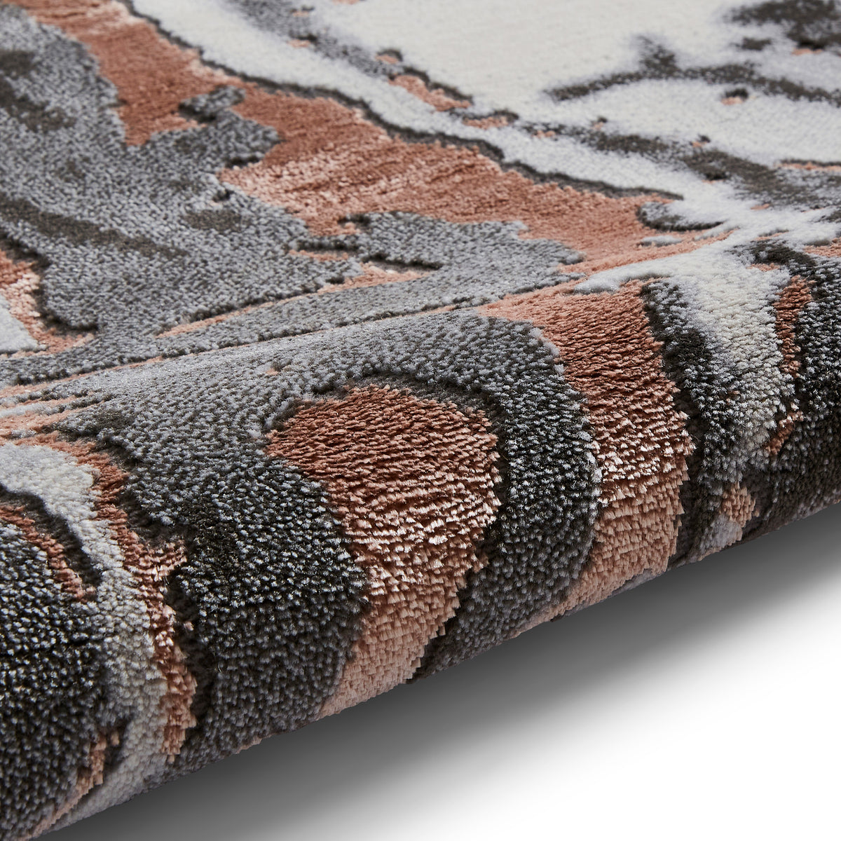 Aldrin Grey Rose Marble Swirl Rug