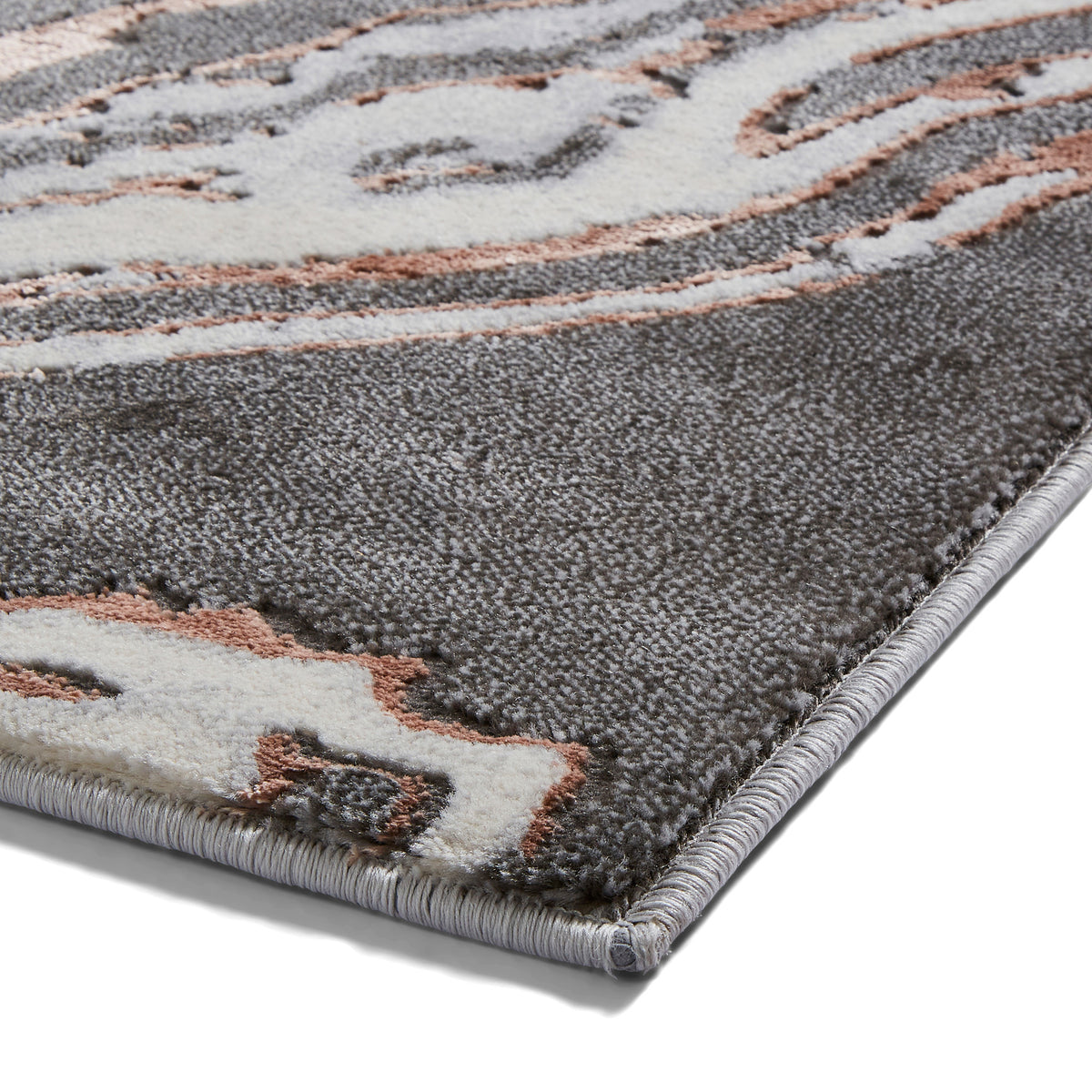 Aldrin Grey Rose Marble Swirl Rug
