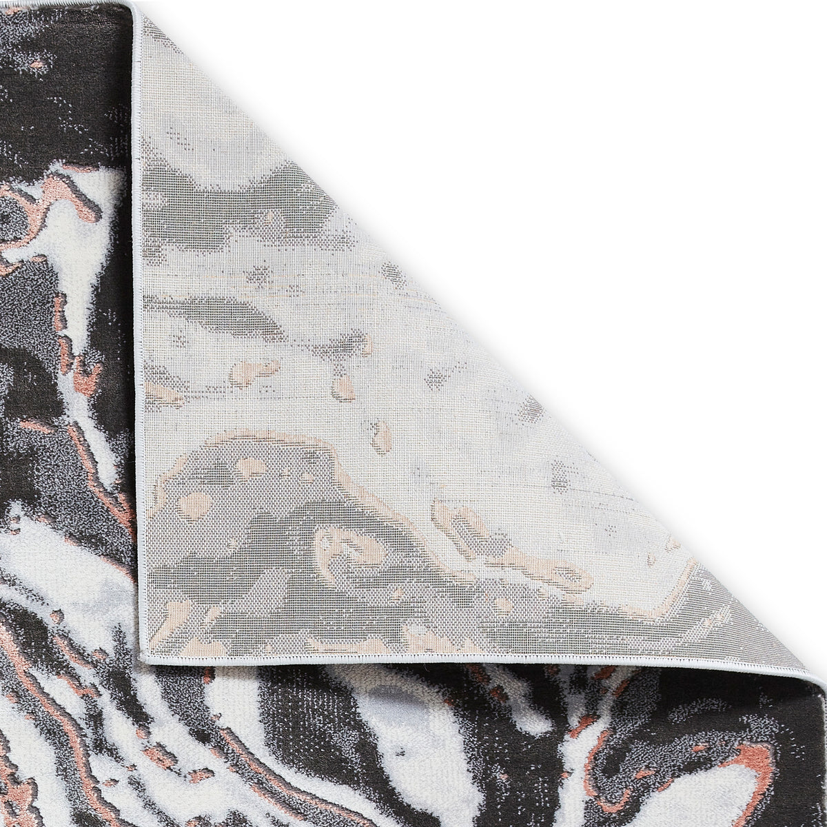 Aldrin Grey Rose Marble Swirl Rug