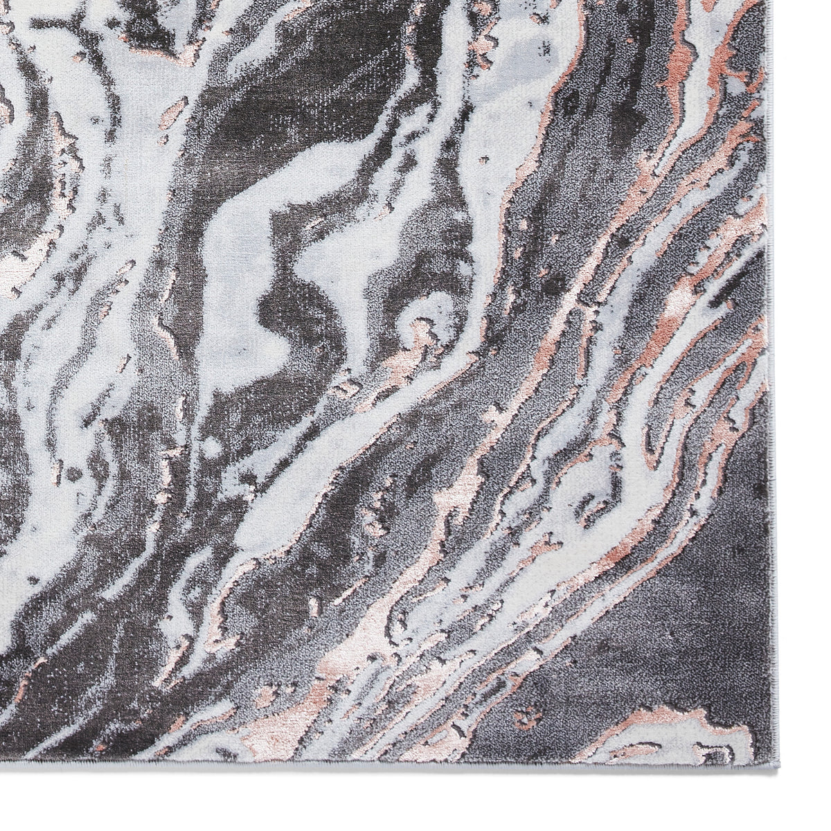 Aldrin Grey Rose Marble Swirl Rug
