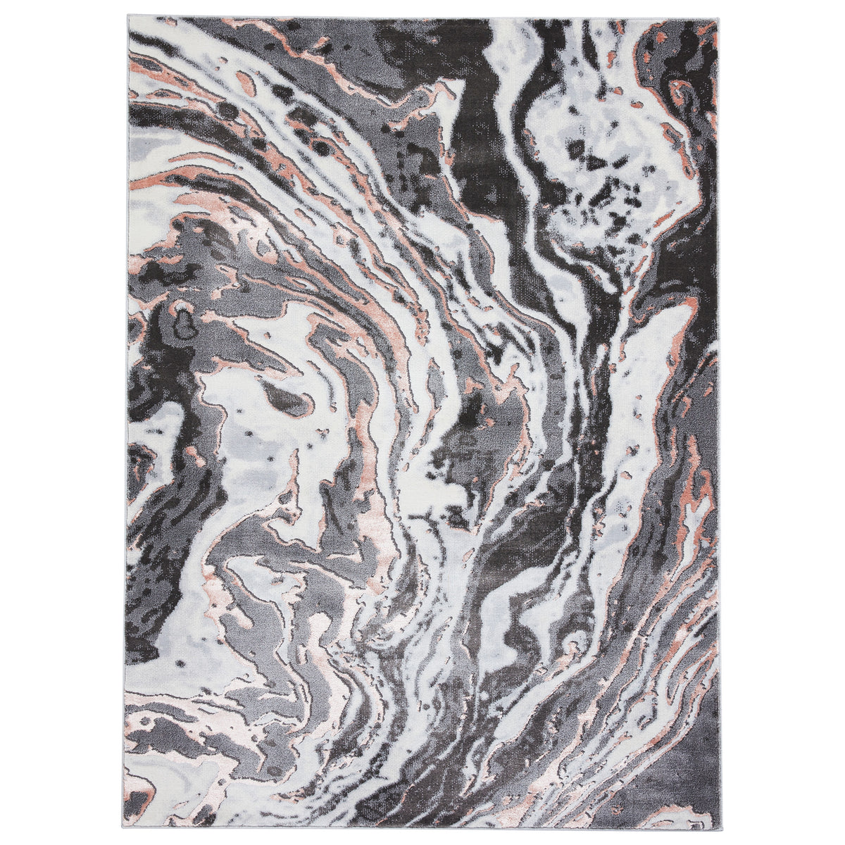 Aldrin Grey Rose Marble Swirl Rug from Roseland Furniture