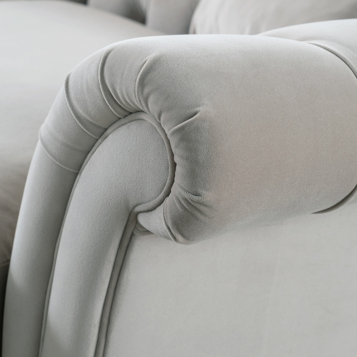 Balmoral Chalk Velvet Chesterfield Armchair