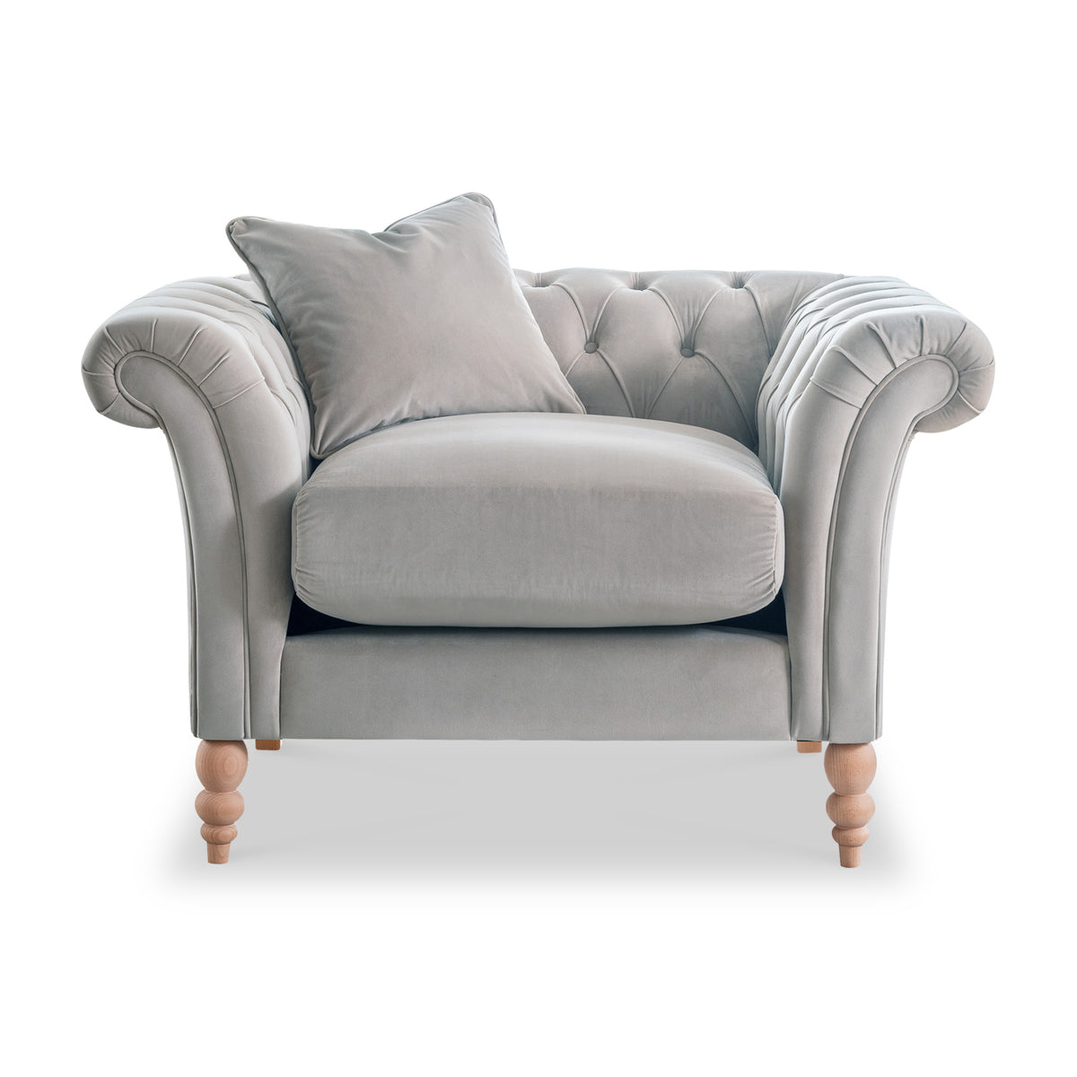 Balmoral Chalk Velvet Chesterfield Armchair
