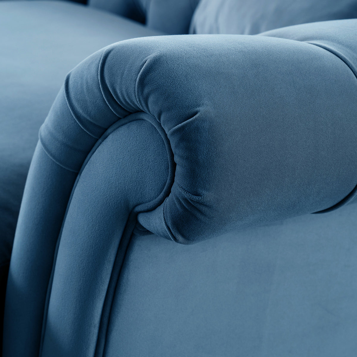 Balmoral Sky Blue Velvet Chesterfield Armchair
