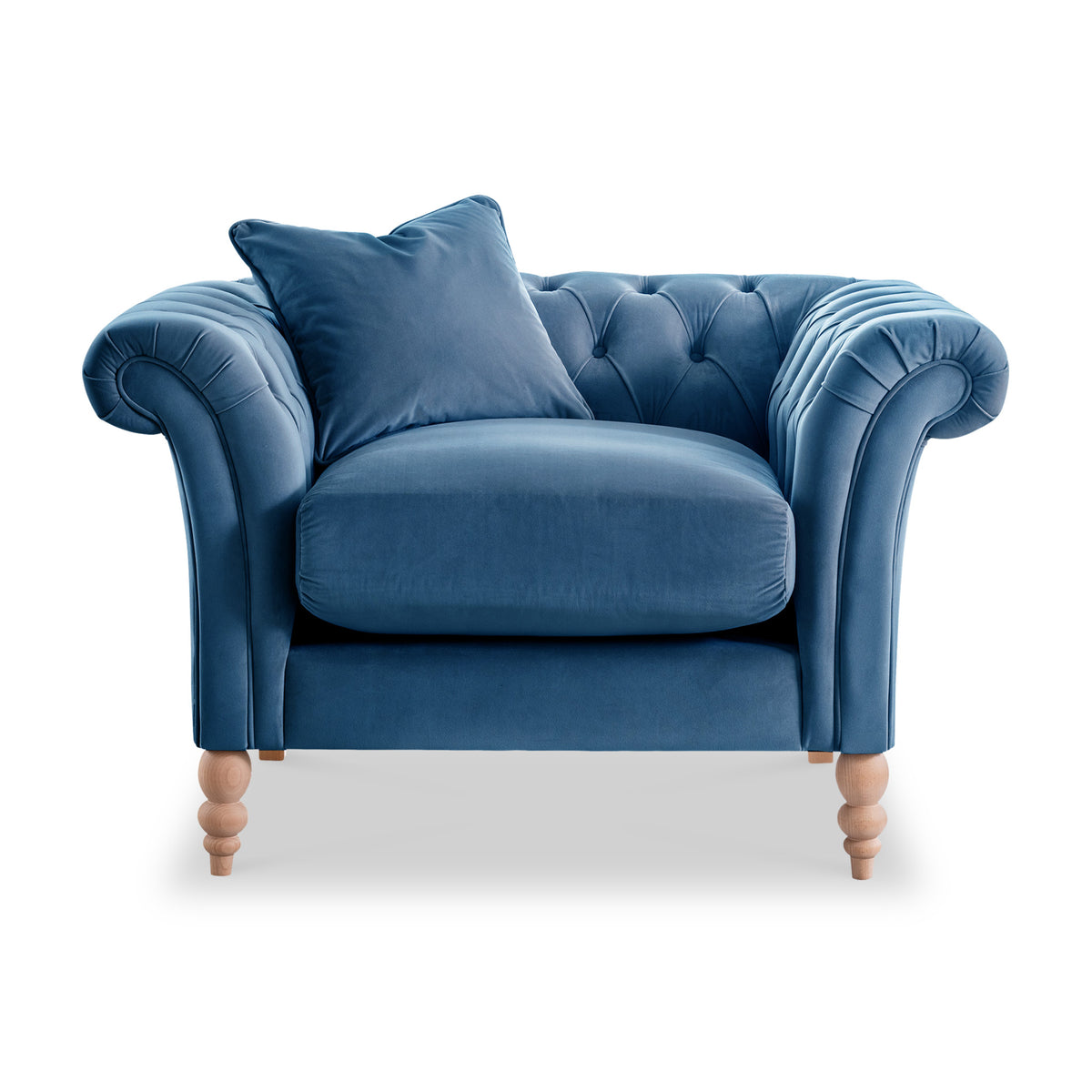 Balmoral Sky Blue Velvet Chesterfield Armchair