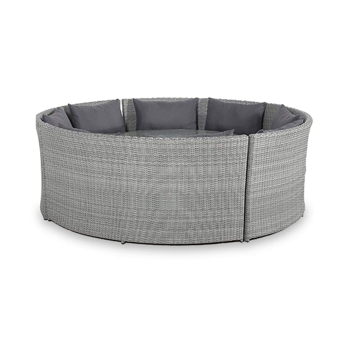 Maze Ascot Grey Round Rattan Dining Set with Rising Table from Roseland Furniture