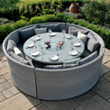 Maze Ascot Grey Round Rattan Dining Set with Rising Table from Roseland Furniture