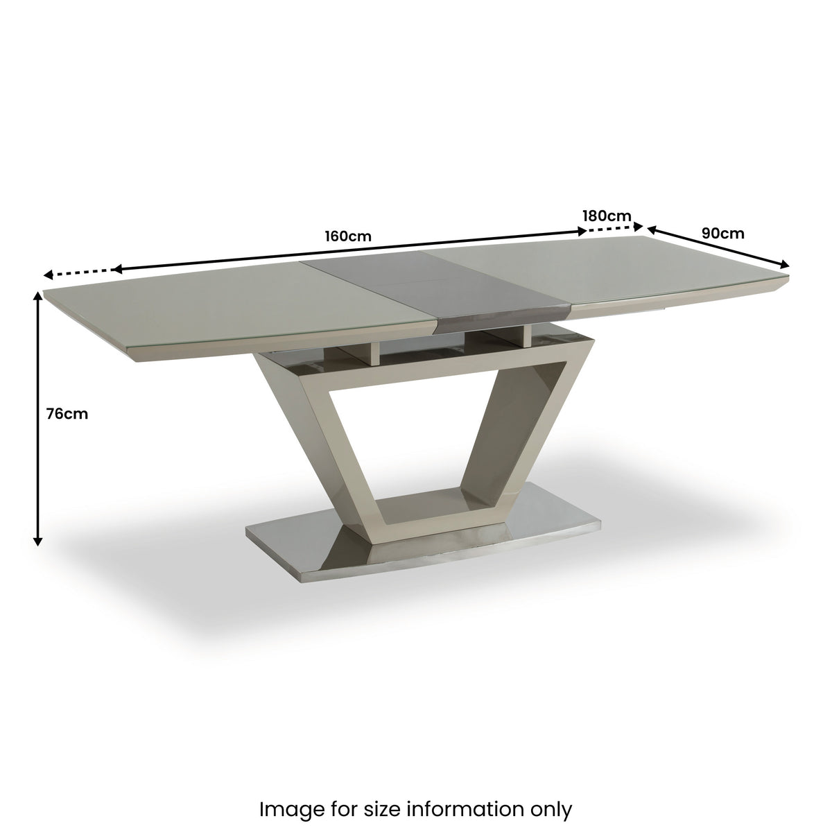 Worthing Latte Gloss Extending Dining Table