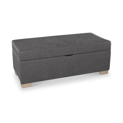 Oakley Faux Leather Storage Footstool