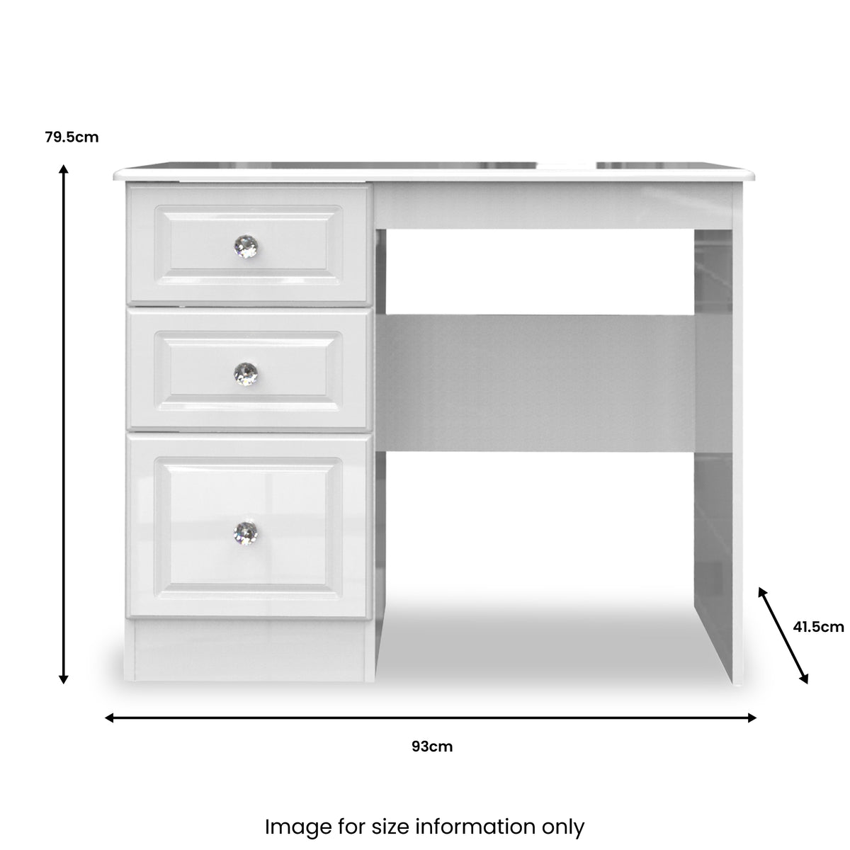 Kinsley White Gloss 3 Drawer Dressing Table from Roseland